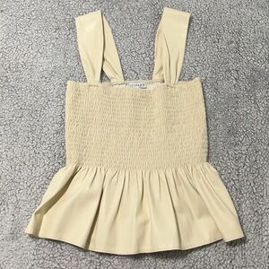 Lucy Paris Leather Smocked Top